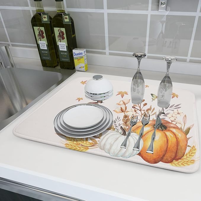 Fall Pumpkin Maple Dish Drying Mat - Image 6
