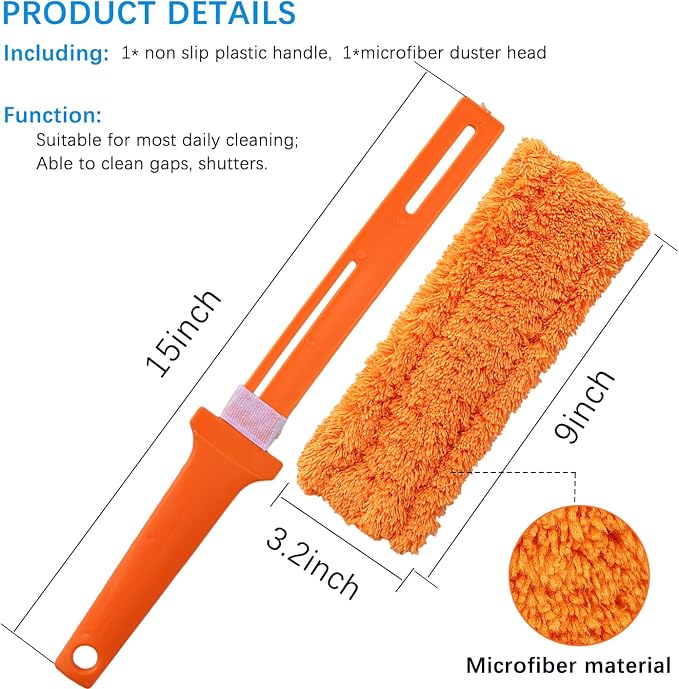 4 Pack 15 inch Reuseable Microfiber Feather Duster, Blind Duster, Gap Duster - Image 5