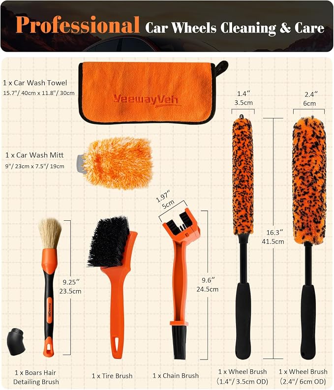 YeewayVeh 7PCS Motorcycle Cleaning Kit - Image 9