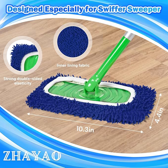 Coral Fleece Mop Pads, Reusable Wet/Dry Compatible - Image 3