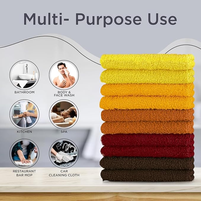 DecorRack 10 Pack 100% Cotton Wash Cloth, Luxurious Soft, 12 x 12 inch Ultra - Image 3