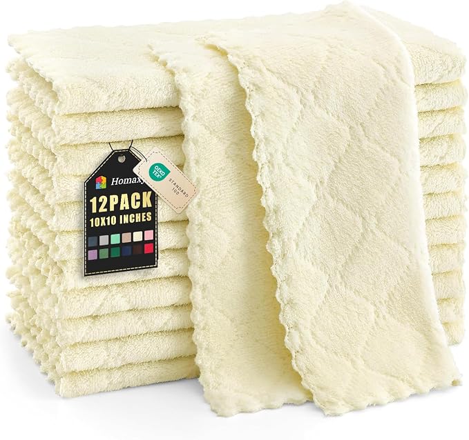 Homaxy 12 Pack Kitchen Dish Cloths, Super Soft and Absorbent Coral Velvet Dish by Homaxy
