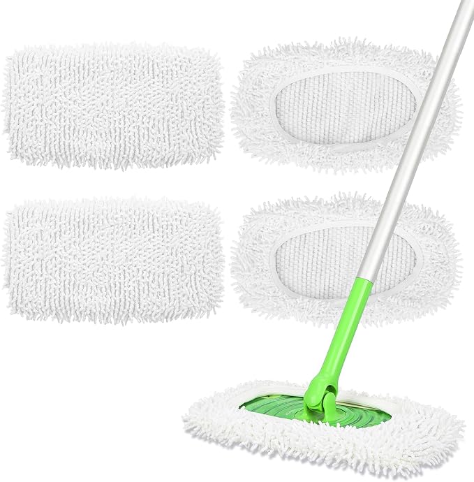 4 Pack Reusable Microfiber Mop Pads Compatible by ABetterChoiceforYourHome