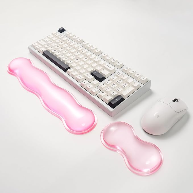 Ergonomic Silicone Gel Keyboard and Mouse Wrist Rest Set – Clear Wrist Rest - Image 6