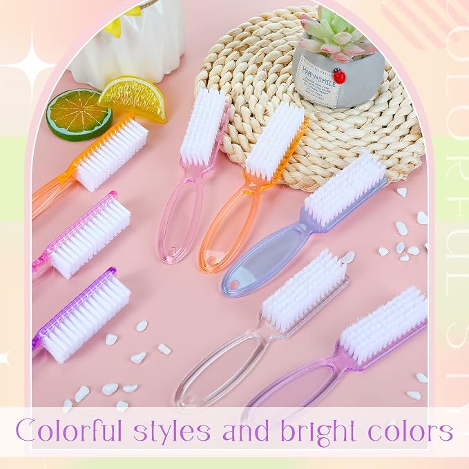 Patelai 30 Pcs Nail Scrubber Brushes Bulk Handle Grip Manicure Brushes - Image 4