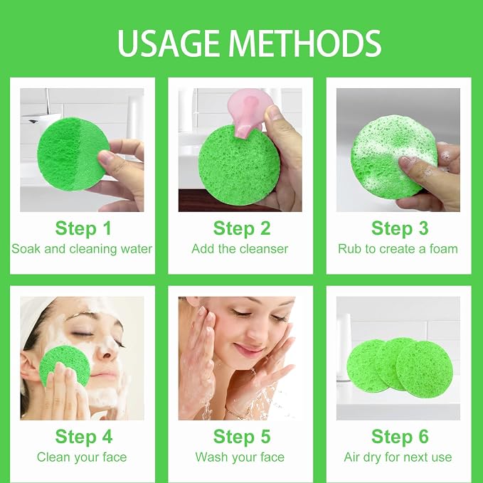50-Count Large Compressed Facial Sponges - Image 4