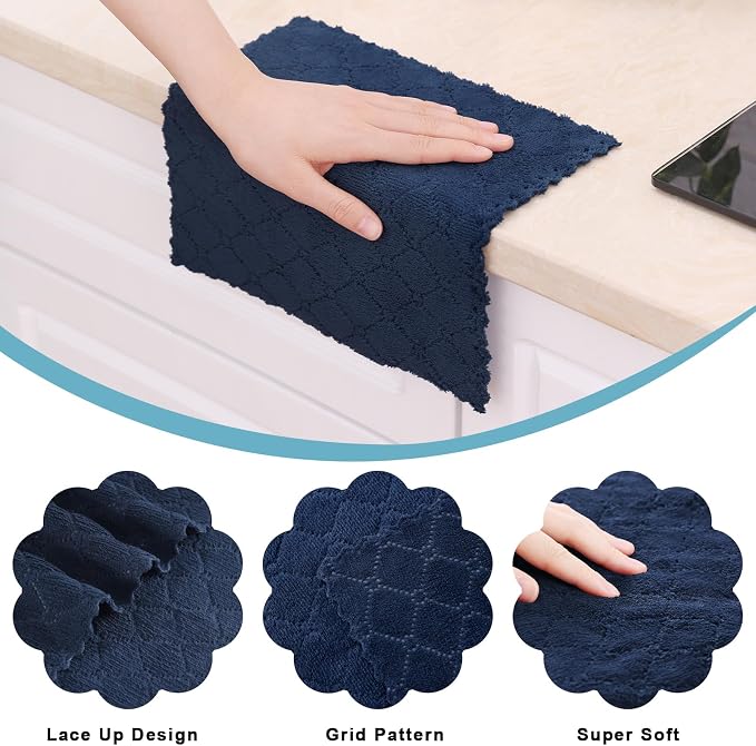 Homaxy 24 Pack Kitchen Dish Cloths, Super Soft and Absorbent Coral Velvet Dish - Image 2
