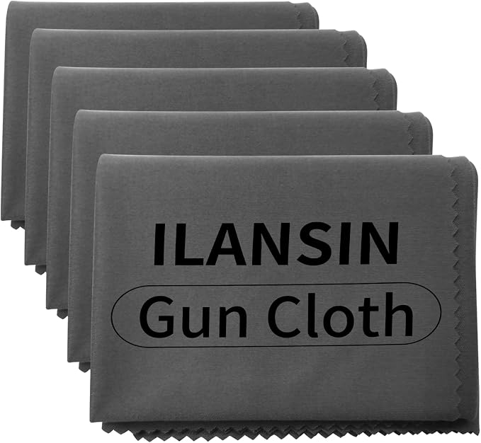 10/6Pack Technology Microfiber Black/Gray Gun Cleaning Cloth-Large Size-Lint by ILANSIN