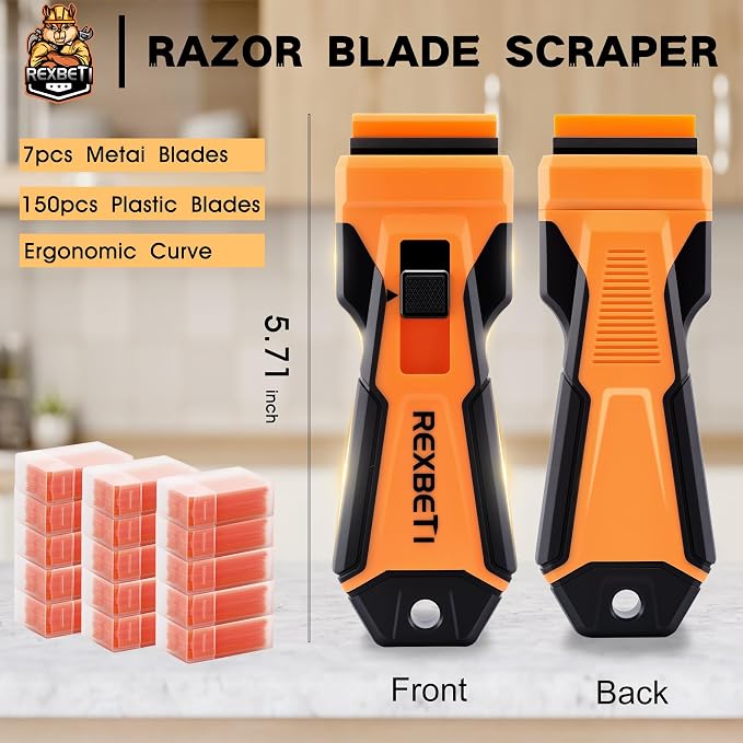 REXBETI Razor Blade Scraper Tool, 1 Pack Razor Scraper - Image 2