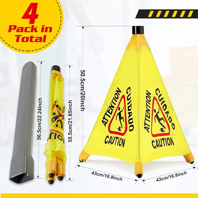 4 Pcs Pop up Wet Floor Sign - Image 2