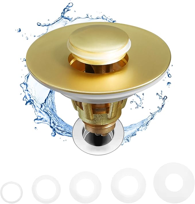 Fransiton Bathroom Sink Drain Stopper, 1.1-1.77 Inch Basin Pop Up Sink Drain by Fransiton