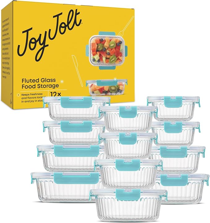 JoyJolt 24pc Borosilicate Glass Storage Containers - Image 9