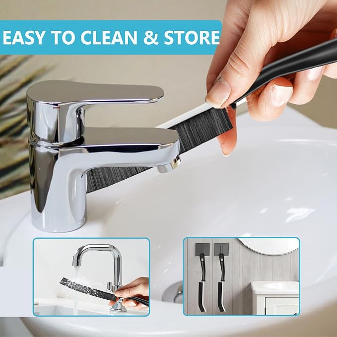 9PCS Crevice Cleaning Brush, Hard Bristle Scrub Brushes Tools - Image 5