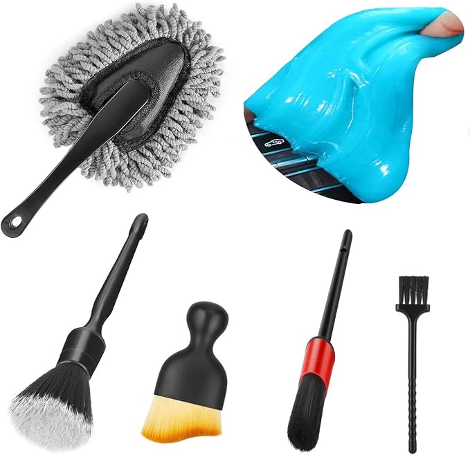 Car Interior Duster Detail Brush Cleaning Gel Kit, Soft Dash Vent Dusting Slime by Fitosy