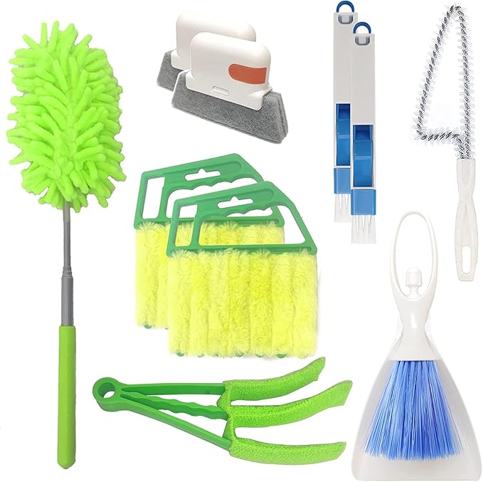 10 Pcs Venetian Window Blind Cleaner Duster Tool Set, Mini Blind Cleaner Duster by Weogot