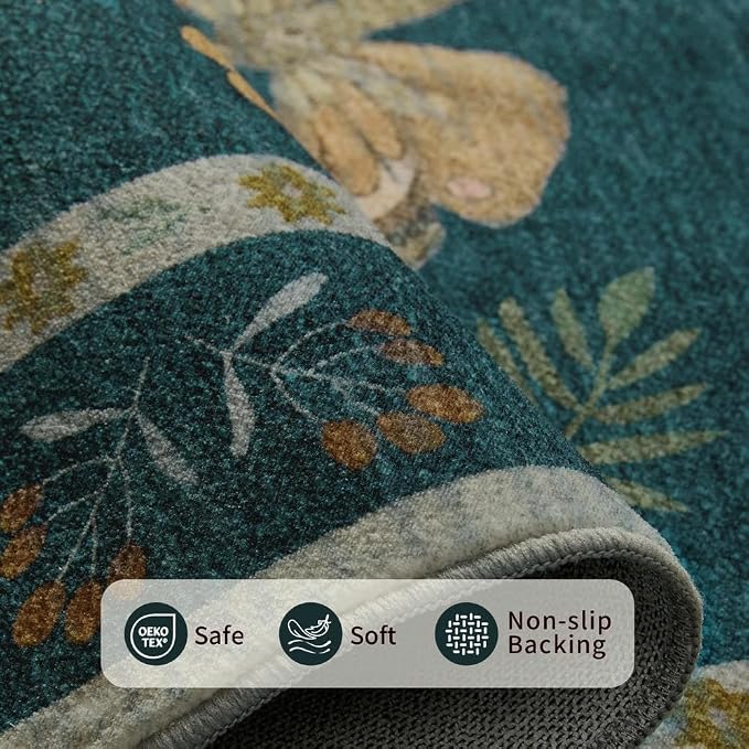 2x6 Floral Runner Rug, Washable Runners - Image 4