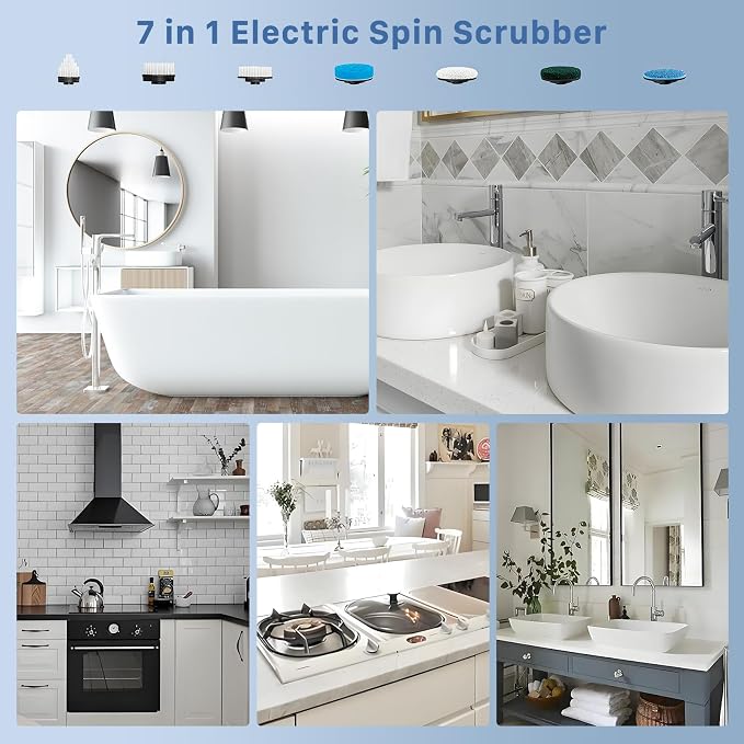 Electric Spin Scrubber, Hillyfe Bathroom Scrubber Electric - Image 2