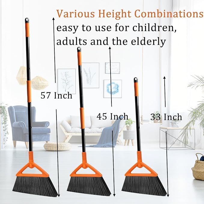 Outdoor Indoor Broom, Brooms for Sweeeping Indoor, Heavy-Duty Kitchen Broom - Image 5