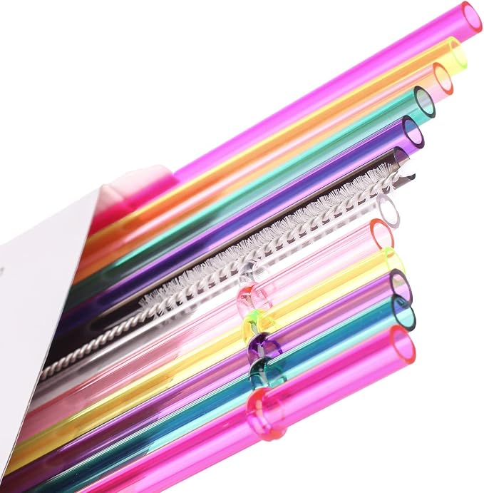 DAKOUFISH 6 Inch Reusable Clear Plastic Drinking Straws - Image 7