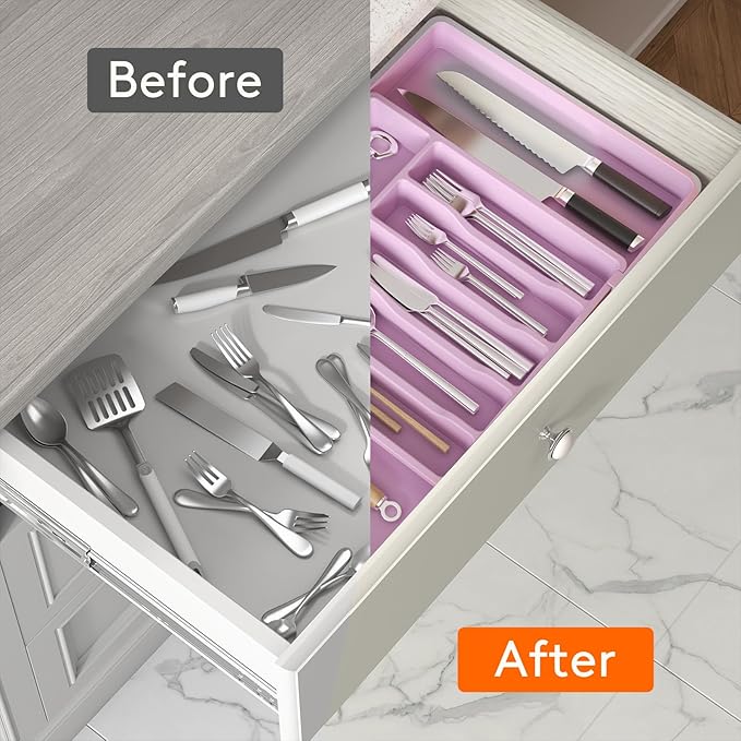 Lifewit Silverware Drawer Organizer, Expandable Utensil Tray - Image 4
