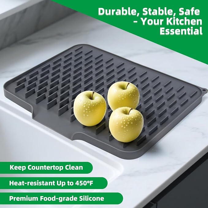 LONGKING Grey Non-Slip Dish Drying Mat - Image 6