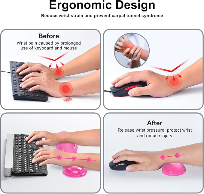 Gel Keyboard and Mouse Wrist Rest Set, Comfort Ergonomic Wrist Support - Image 3