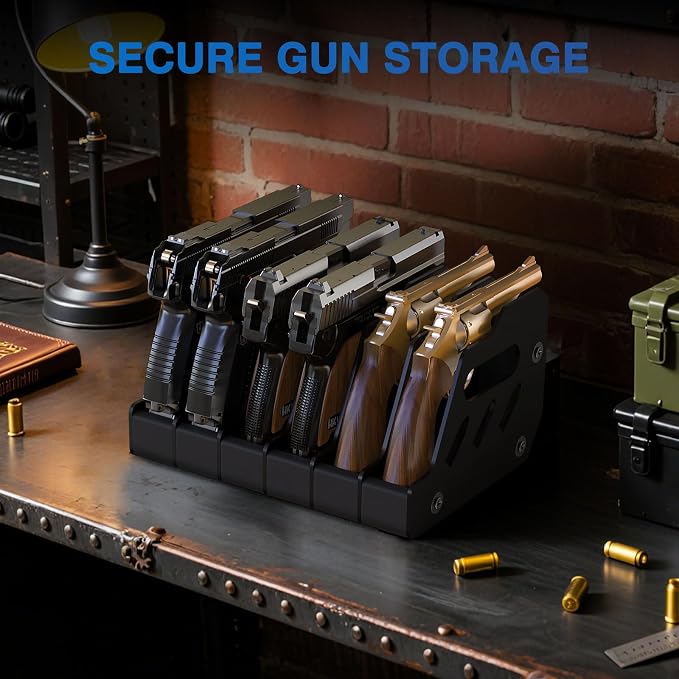 MoKo Pistol Rack for Gun Safe, Gun Rack Fits Most Handguns, Scratch Resistance - Image 2