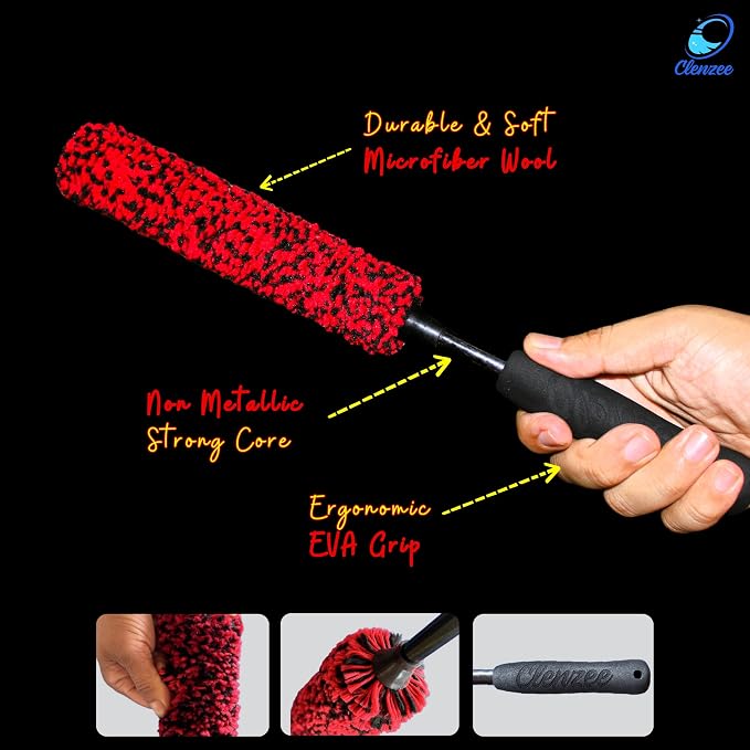 Premium Microfiber Wheel Cleaner Brush | Soft Non-Metallic Rim Cleaner Brush - Image 3
