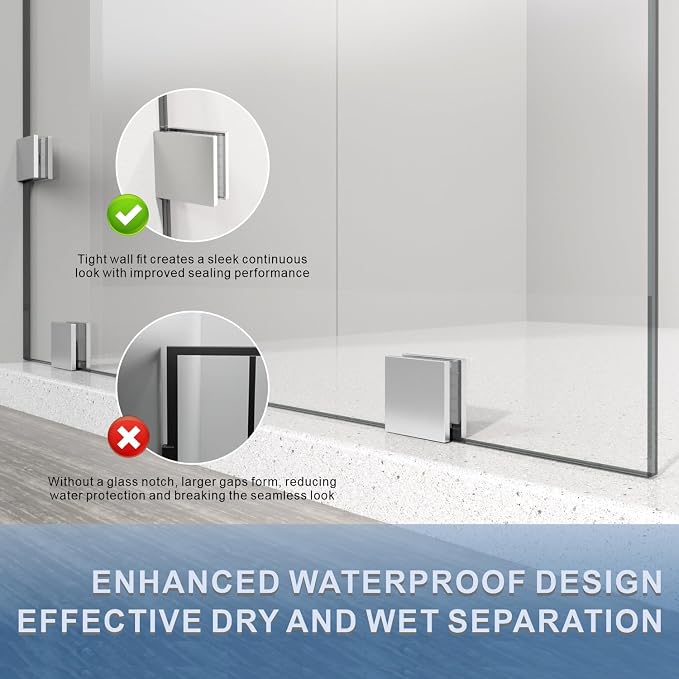 35" W ×80" H Shower Glass Panel, Frameless Fixed Glass Shower Panel - Image 7
