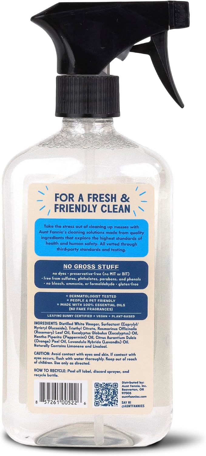 Aunt Fannie's Glass & Window Cleaning Vinegar Spray, Natural Streak-Free Spray - Image 7