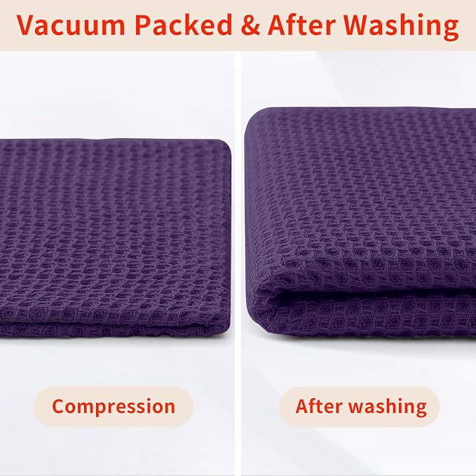 Homaxy 100% Cotton Kitchen Towels and Dishcloths Set, 12 x 12 Inches and 13 x - Image 8