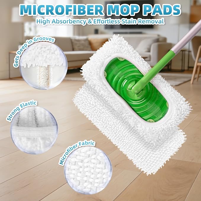 6 Pack Reusable Mop Pads Compatible - Image 5