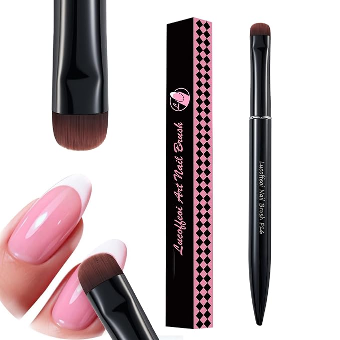 Nail Brush for French Tips & Cleaning Gel Polish- Precision Thin Brush for by Lucoffeoi