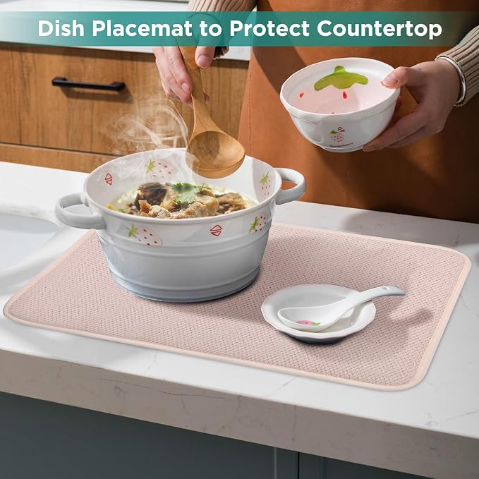 Microfiber Dish Drying Mat Happy New Year, Super Absorbent Kitchen Dish Drying - Image 7