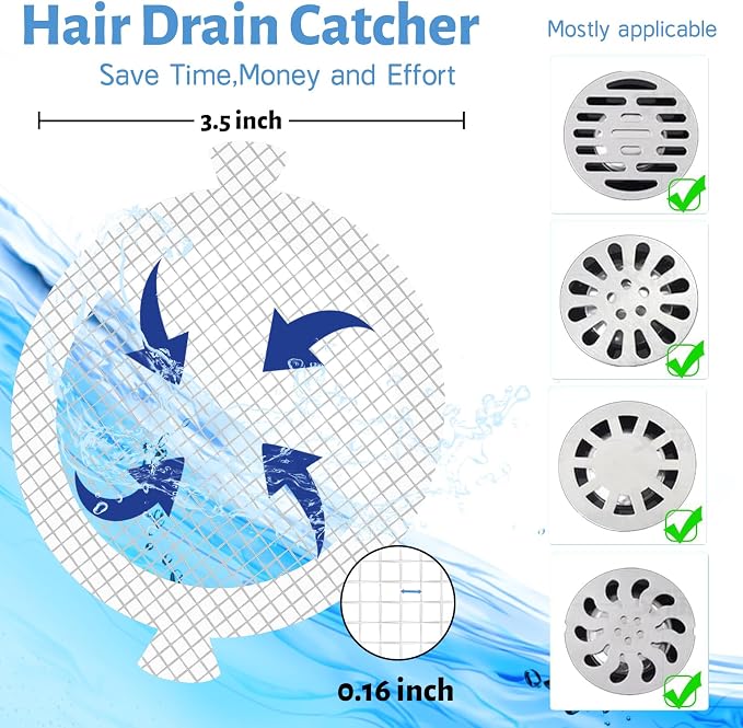 Shower Drain Hair Catcher, 35 Pack Disposable Hair Catcher Shower Drain Mesh - Image 7