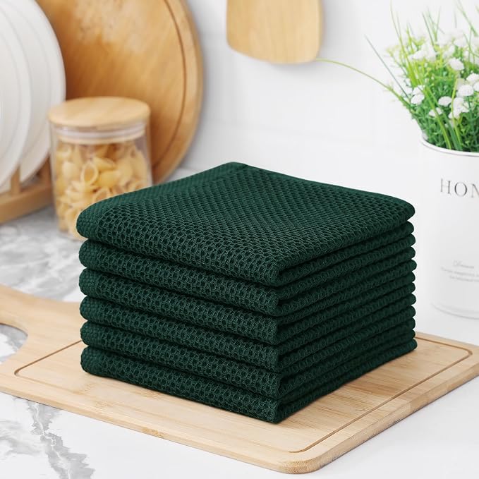 Kitinjoy 100% Cotton Kitchen Dish Cloths, 8 Pack Waffle Weave Ultra Soft - Image 7