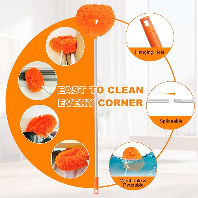 Ceiling Fan Cleaner Duster Reusable Microfiber Ceiling Fan Blade Cleaner - Image 3