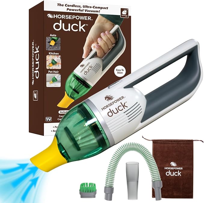 Horsepower Duck Compact Cordless Vacuum, Ultra-Powerful Upgraded Battery by Horsepower