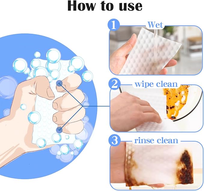 Magic Sponge Eraser Sheets, Long Lasting, Disposable Cleaner Pads Eraser Wipes - Image 3