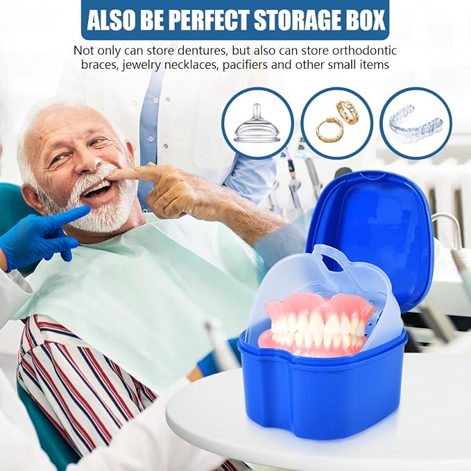 2 Pack Denture Bath Case Cup Box Holder Storage Container - Image 4