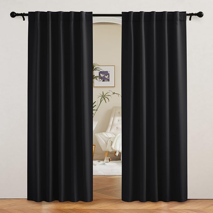 RYB HOME Blackout Curtains 80 inches Long Thermal Insulating Large Window by RYBHOME