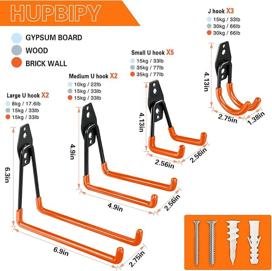 12 Pack Garage Hooks Heavy Duty Utility Steel - Image 2