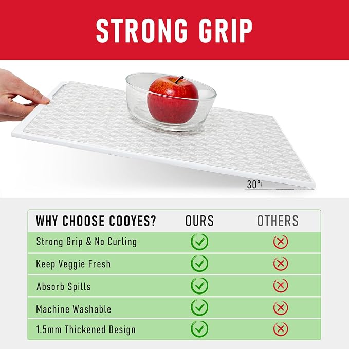 Cooyes Refrigerator Liners 17.7" x 24", Absorbent Strong Grip Fridge Mats - Image 7