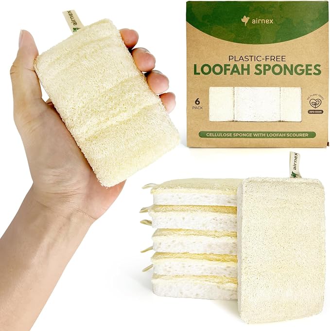Natural Loofah Sponges for Dishes by Airnex