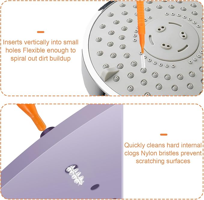 Shower Head Cleaner Tool Kit for Small Hole, 2 Designs Showerhead Cleaning - Image 6