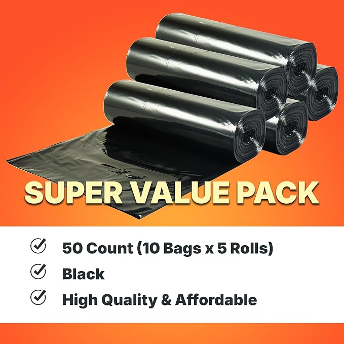 55-60 Gallon Trash Bags, 50 Micron Heavy Duty Pure LDPE Garbage Can Liners - Image 6