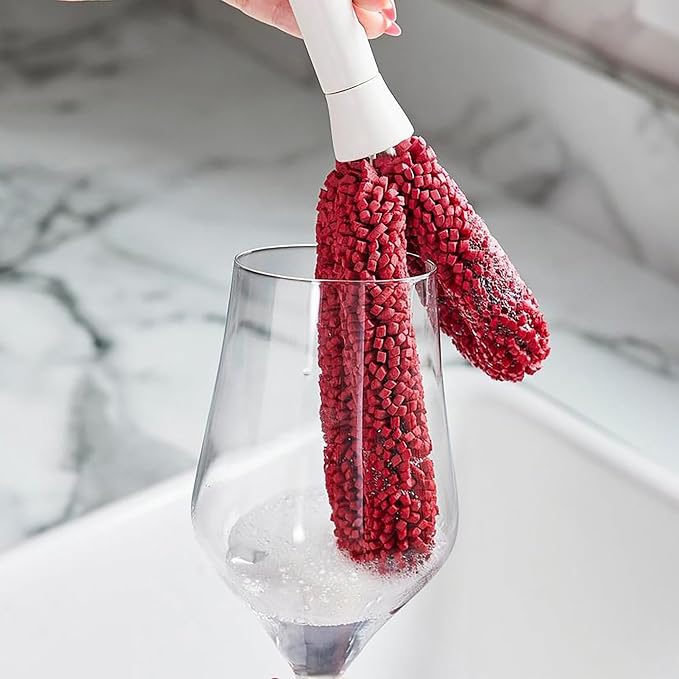 Wine Enthusiast Interchangeable Glassware Cleaning Brush Set – 5-Piece Bamboo - Image 5