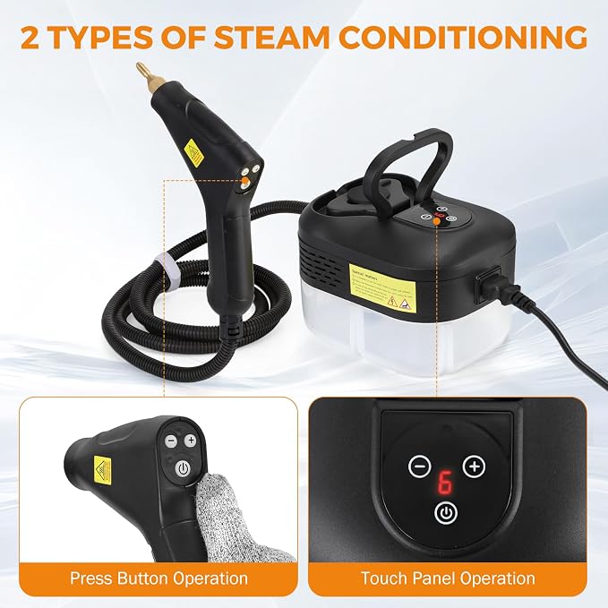 BEAMNOVA Steam Cleaner for Car Detailing 1.2L Water Tank Portable Handheld - Image 6