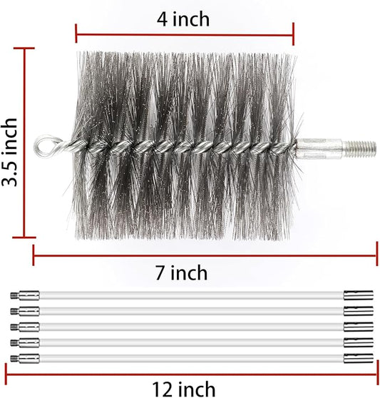 50-inch Long Tent Wood Burning Stove Pipe Cleaning Brush - Image 2