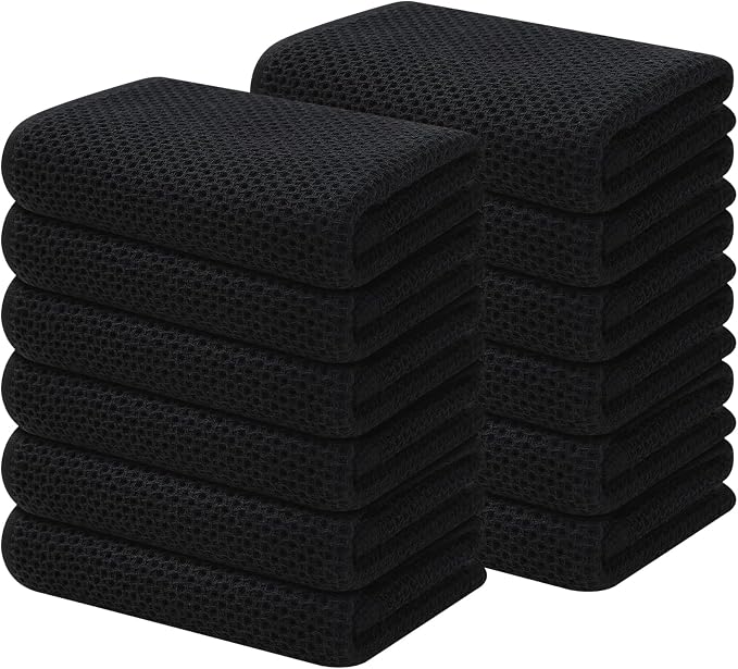 Kitinjoy 100% Cotton Waffle Weave Kitchen Hand Towels by Kitinjoy